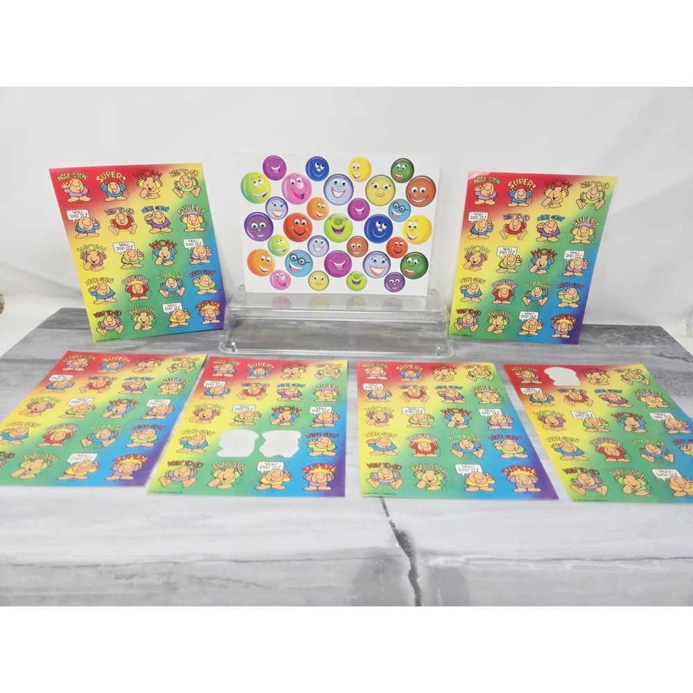 1980's Hallmark Sticker‎ Sheet LOT Funny 7 Pages Ziggy Smileys FUN